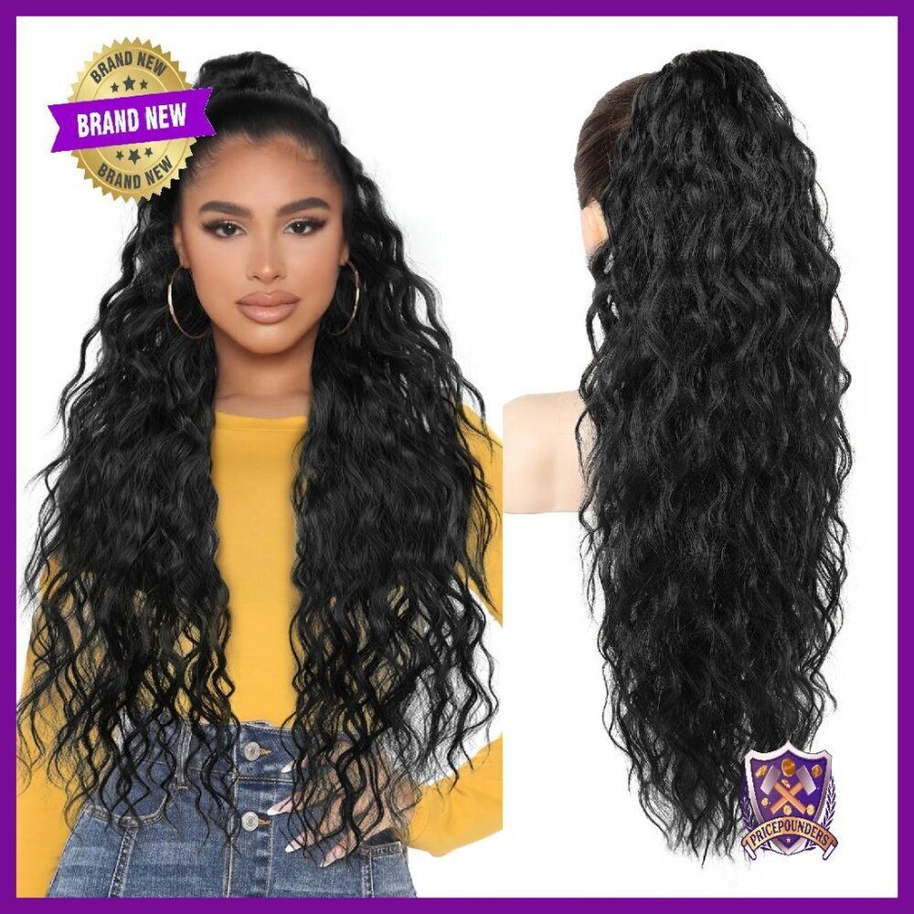30" Synthetic Ponytail Extension Clip-in Curly Wavy Hairpiece